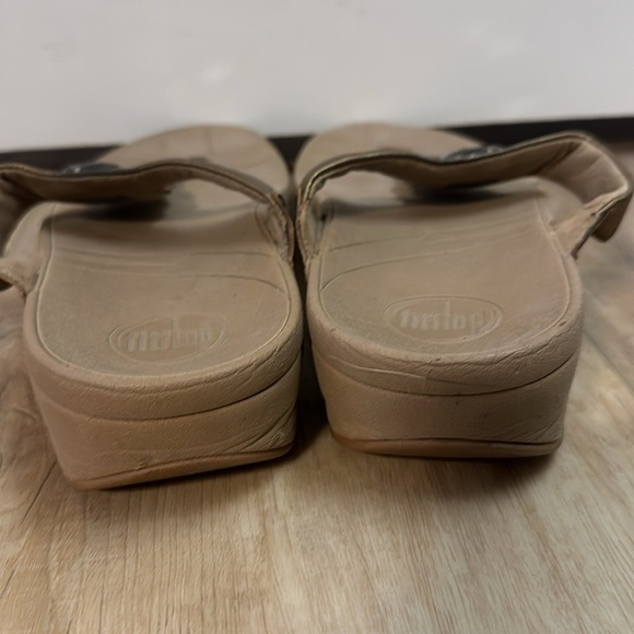 Fitflop Lunetta Bright Bronze Wobble Board Lightweight Thongs Sz 10 - Picture 2 of 7